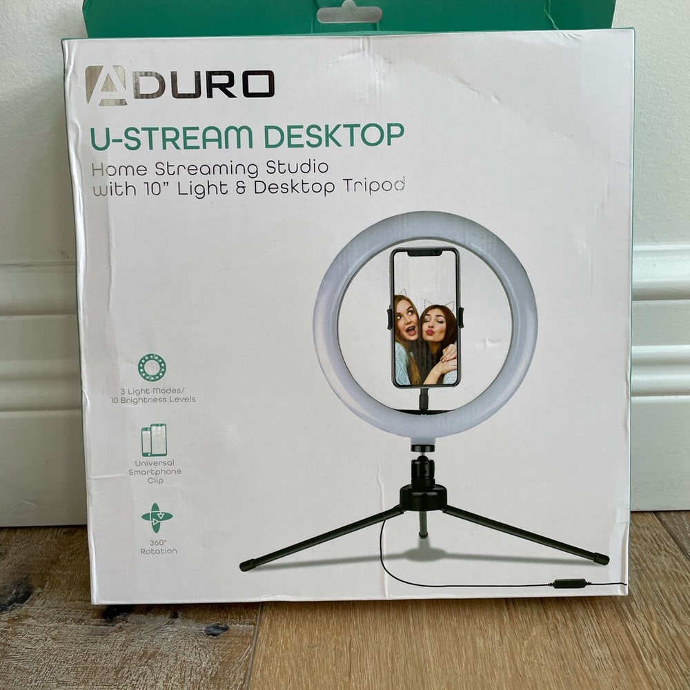 DURO u-stream desktop ring light & tripod